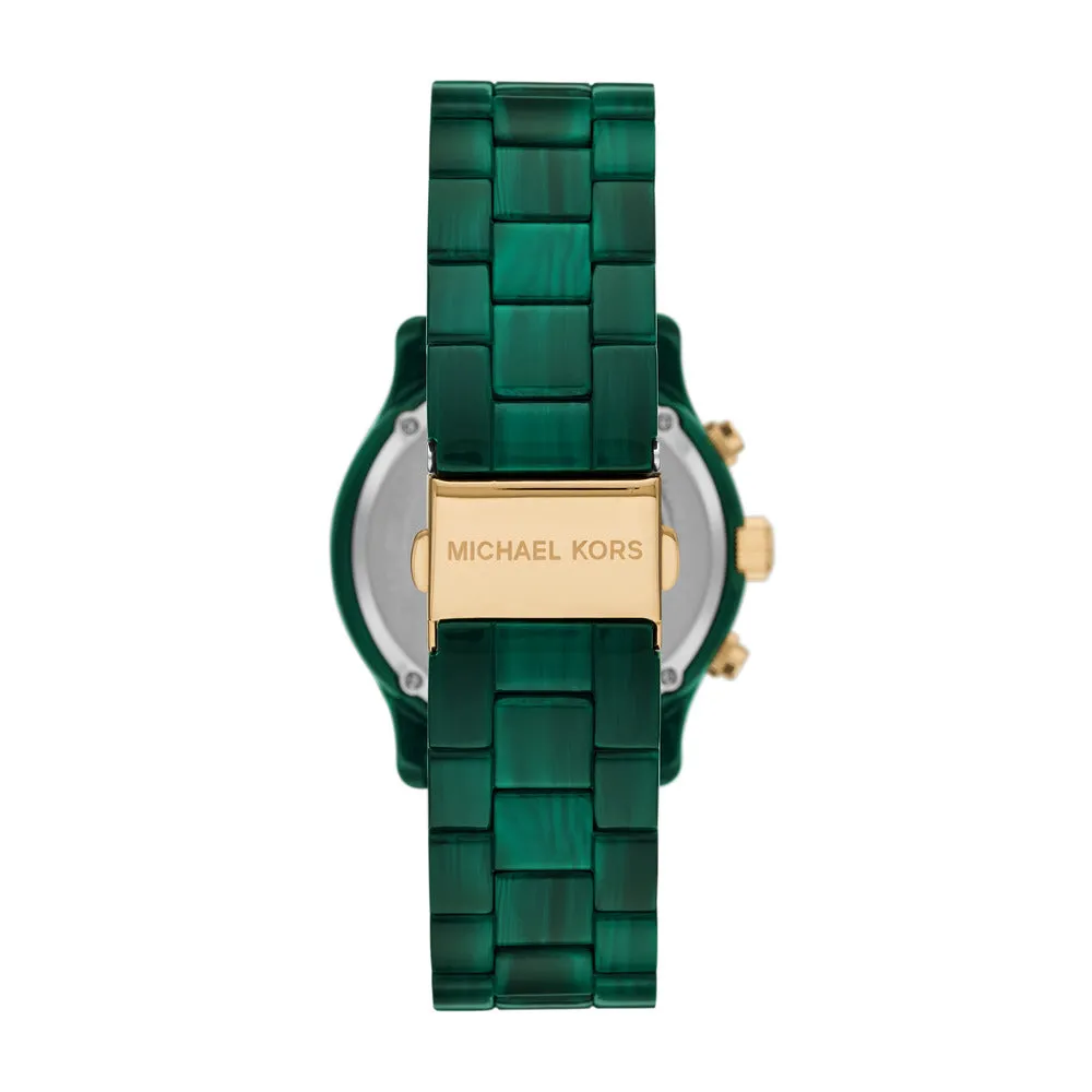 Michael Kors Runway Chronograph Green Acetate Watch - MK7422 - 787747