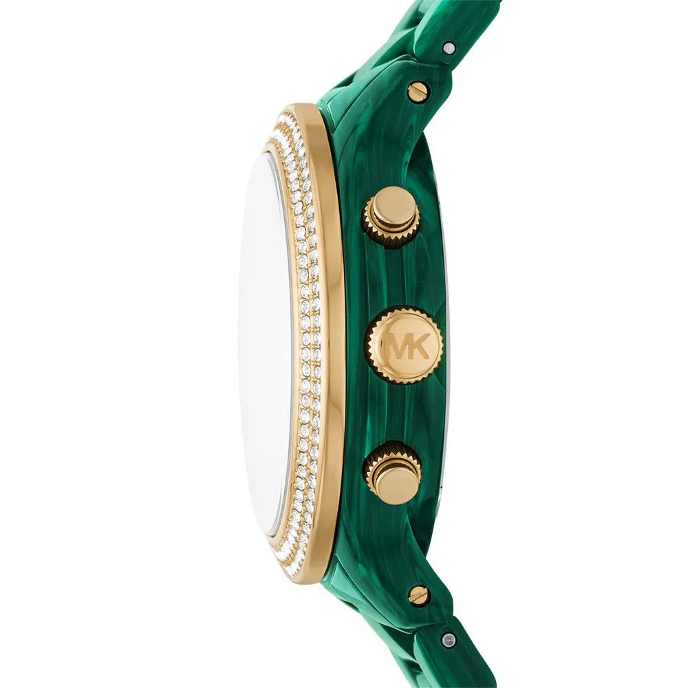 Michael Kors Runway Chronograph Green Acetate Watch - MK7422 - 787747