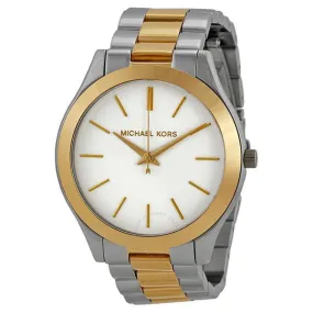 Michael Kors Slim Runway Two-tone Stainless Steel White Dial Quartz Unisex Watch - MK-3198