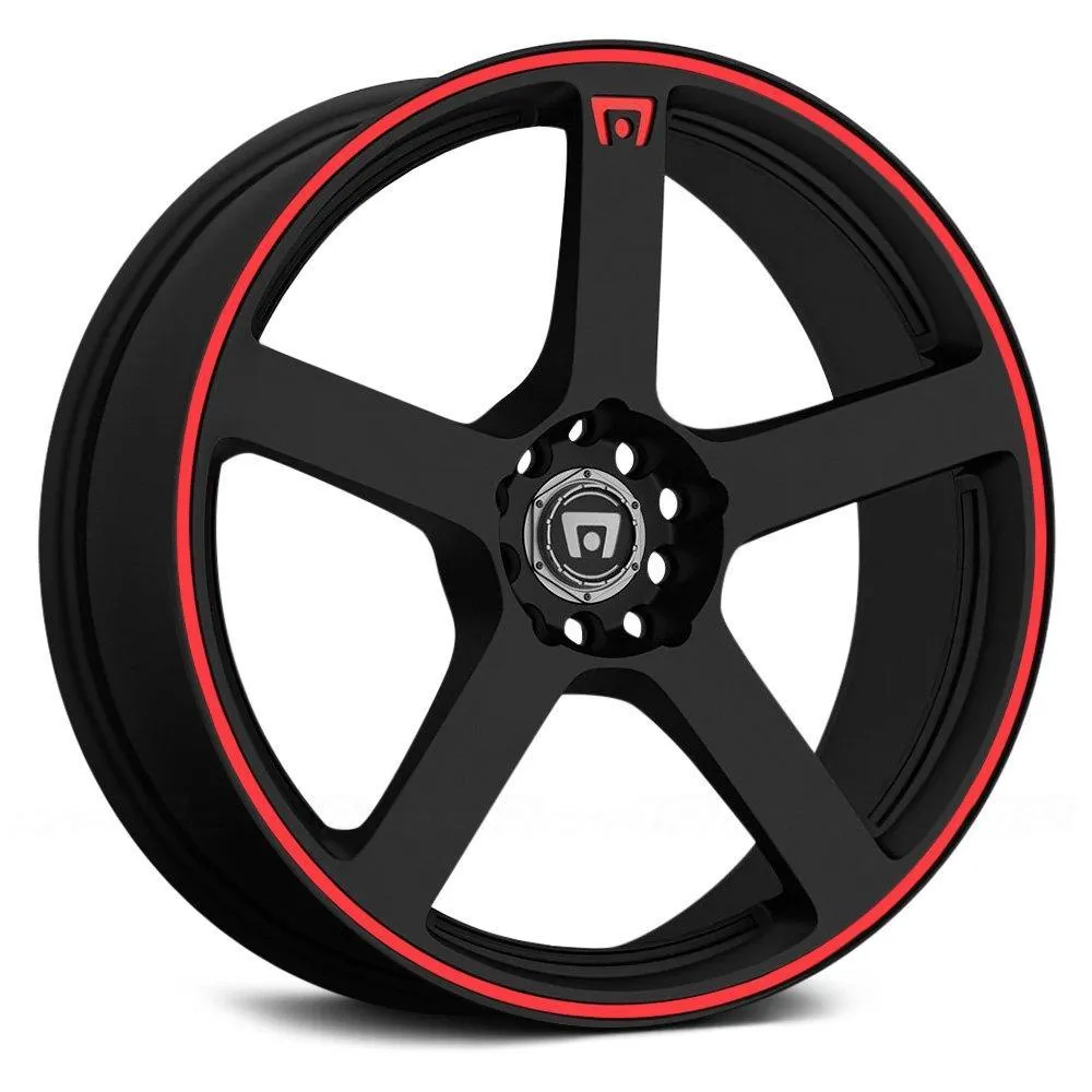 Motegi Racing MR116 Wheels (18x8 5x100  35) Matte Black w/ Red Stripe