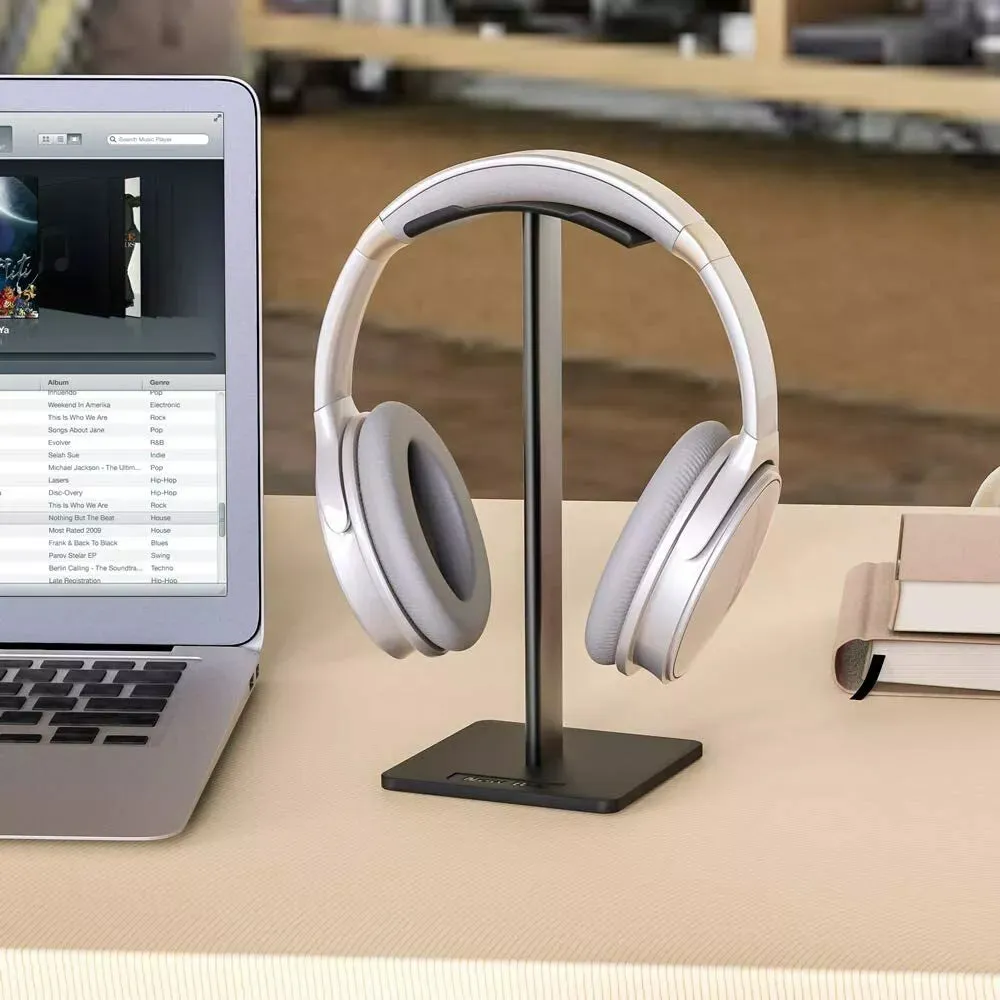 New Bee Headphone Stand with Aluminum Support Bar (Black)