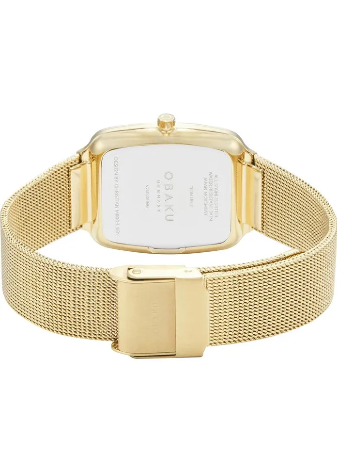 OBAKU TERN LILLE GOLD MESH BRACELET SILVER DIAL V267LXGIMG