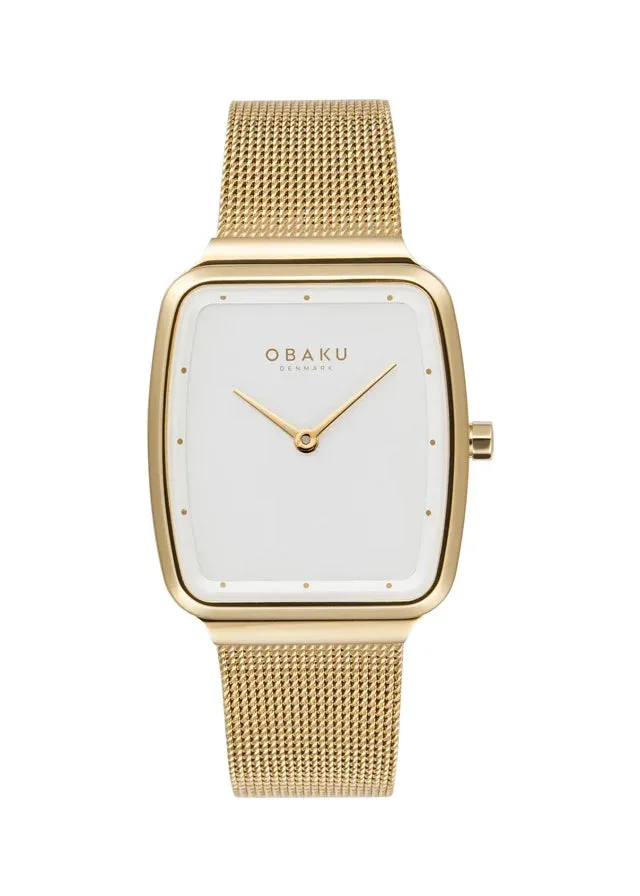 OBAKU TERN LILLE GOLD MESH BRACELET SILVER DIAL V267LXGIMG