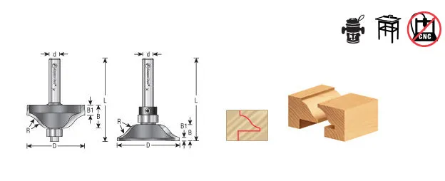 Ogee Rail & Stile Router Bit | 1⁄4" Shank Set | 49667 | 738685496671