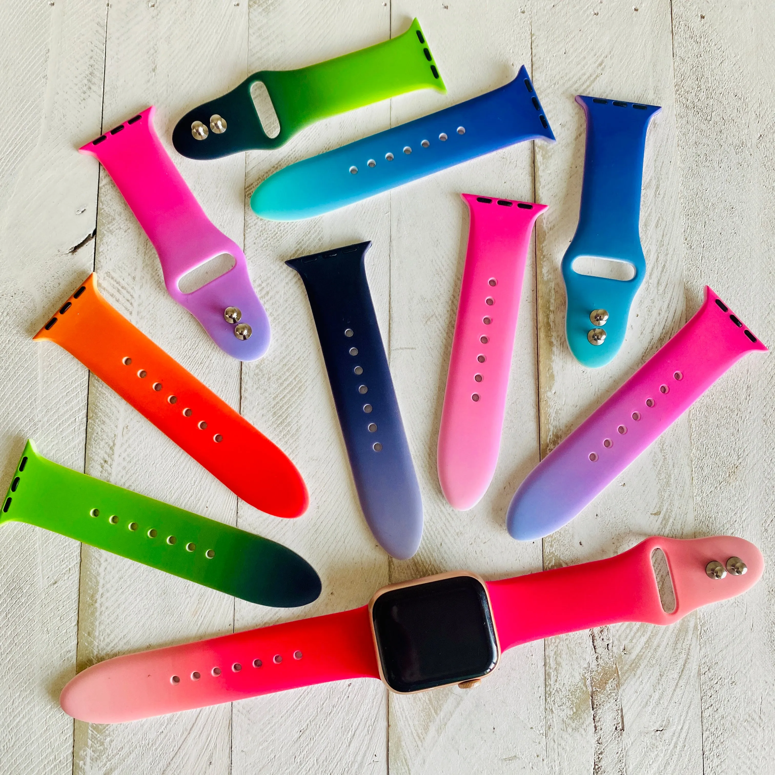 Ombre' Print Silicone Band For Apple Watch Multiple Colors Available