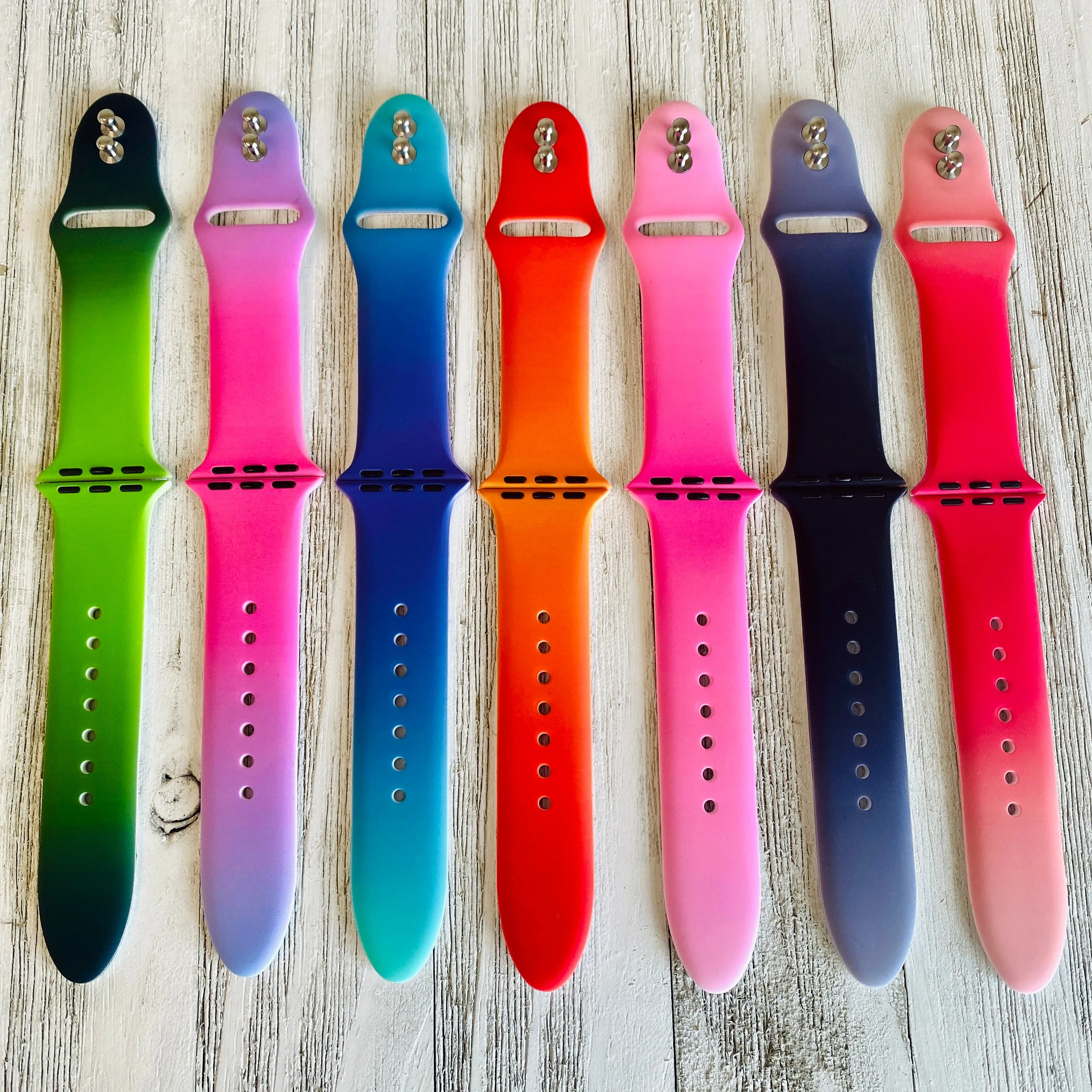 Ombre' Print Silicone Band For Apple Watch Multiple Colors Available