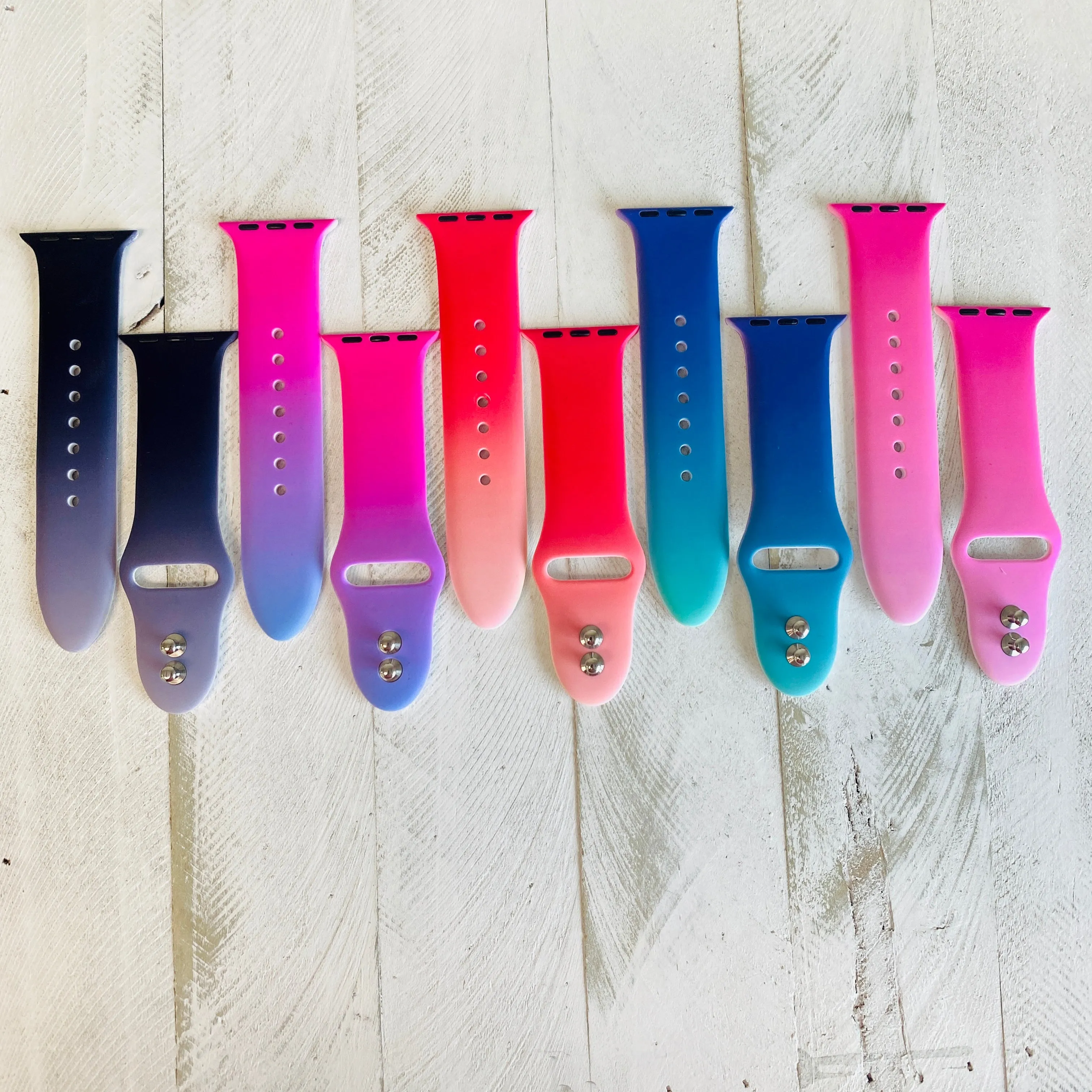 Ombre' Print Silicone Band For Apple Watch Multiple Colors Available