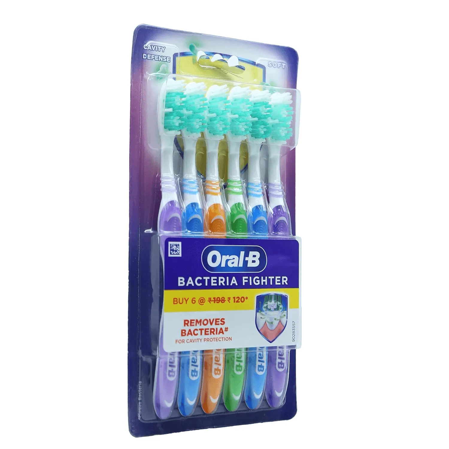 Oral-B Bacteria Fighter Cavity Defense Soft Assorted Toothbrush (Pack of 6)