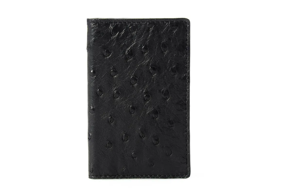 Ostrich Business Card / Credit Card Case - Onyx