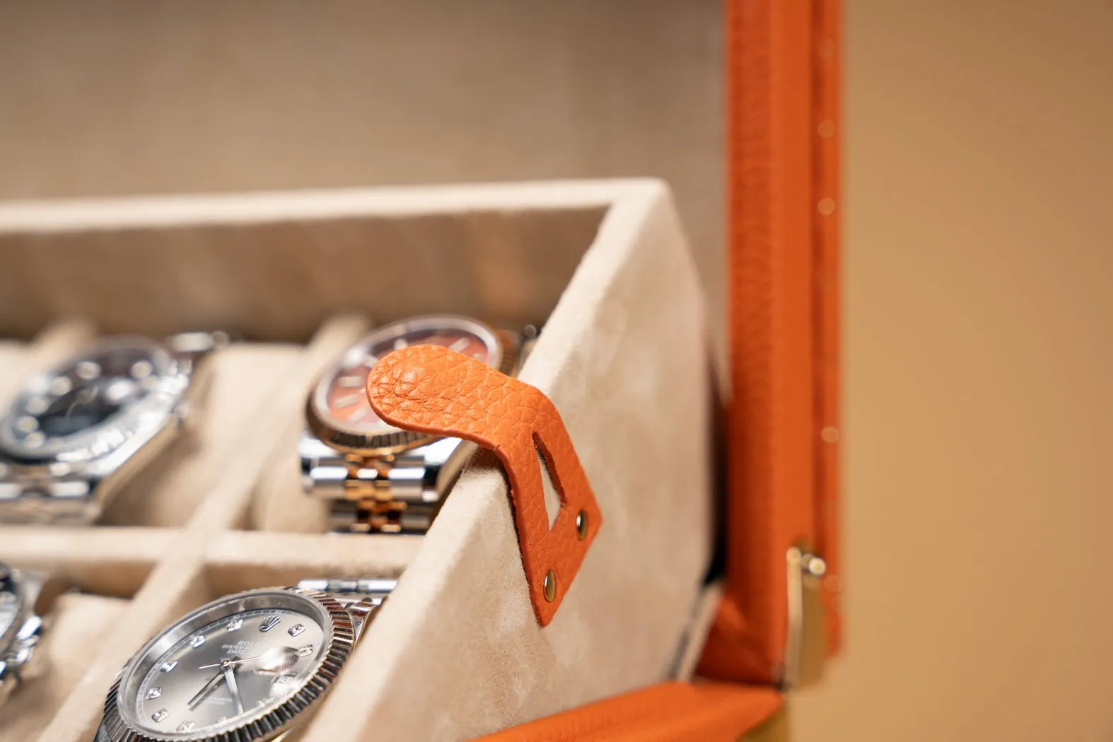 Petra Oval Watch Case - Togo Orange