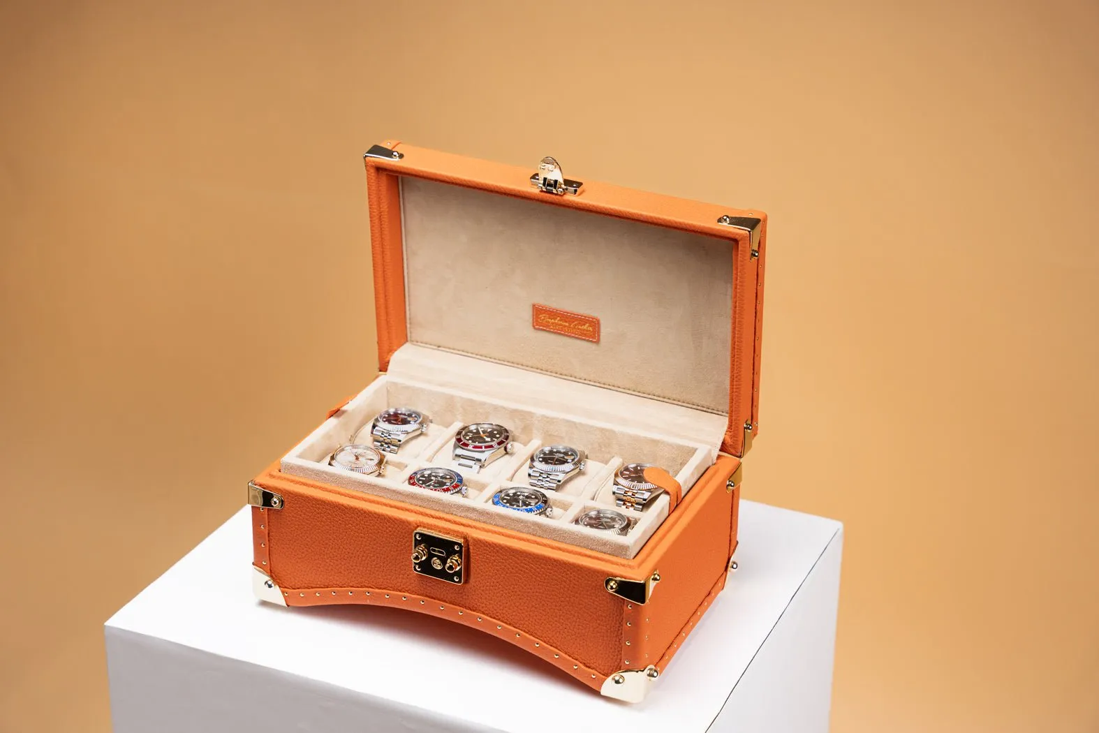 Petra Oval Watch Case - Togo Orange