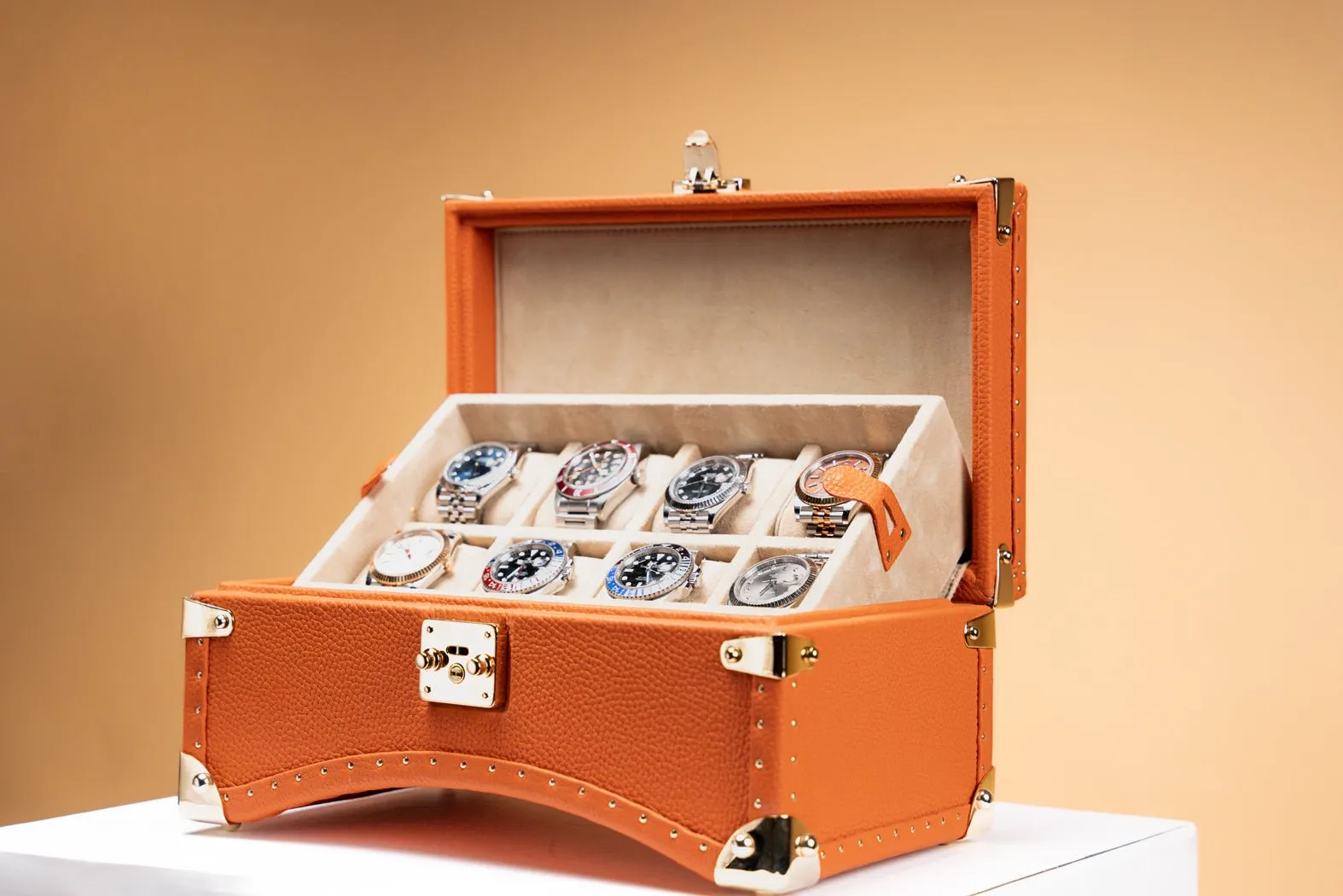 Petra Oval Watch Case - Togo Orange