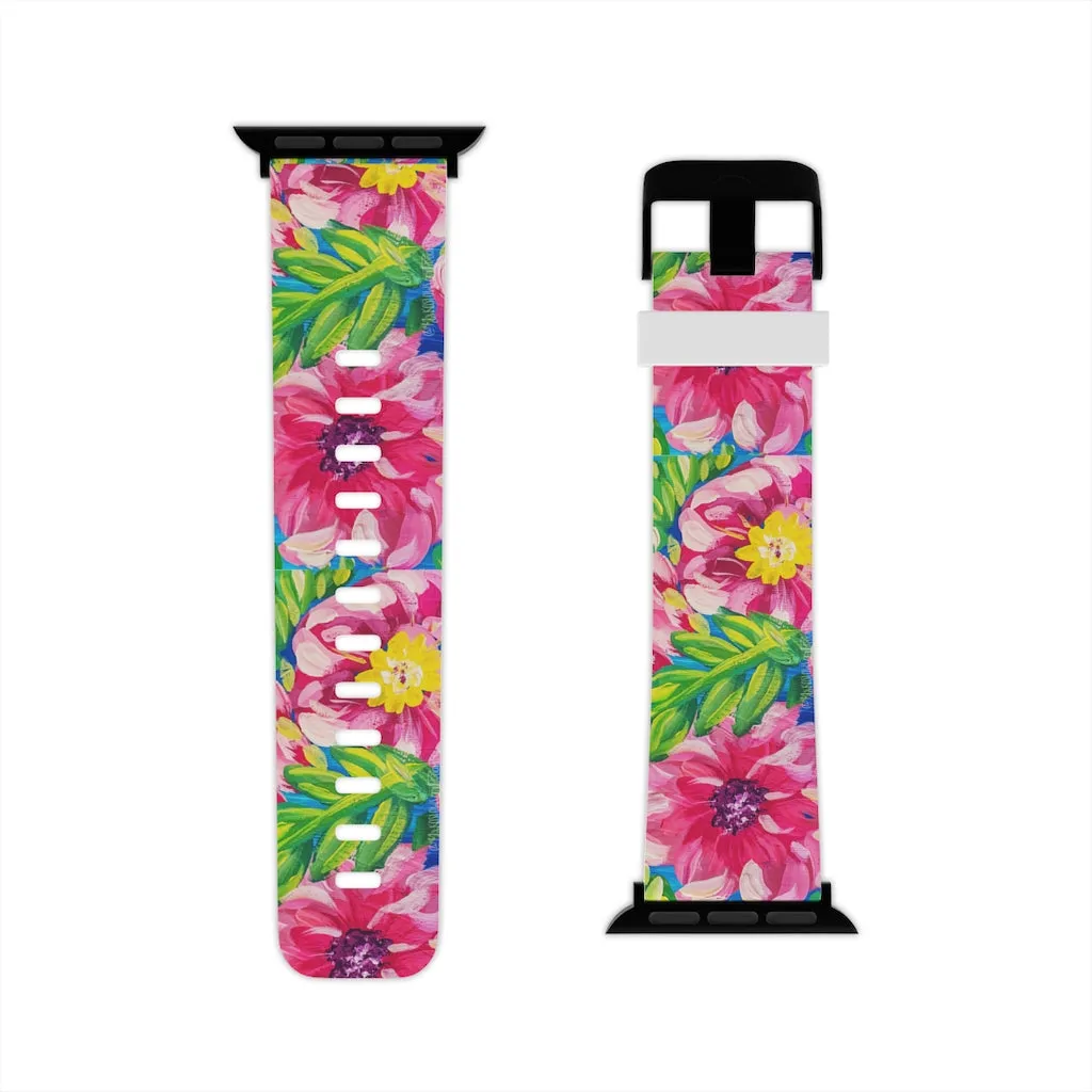 Pink Florals Watch Band for Apple Watch