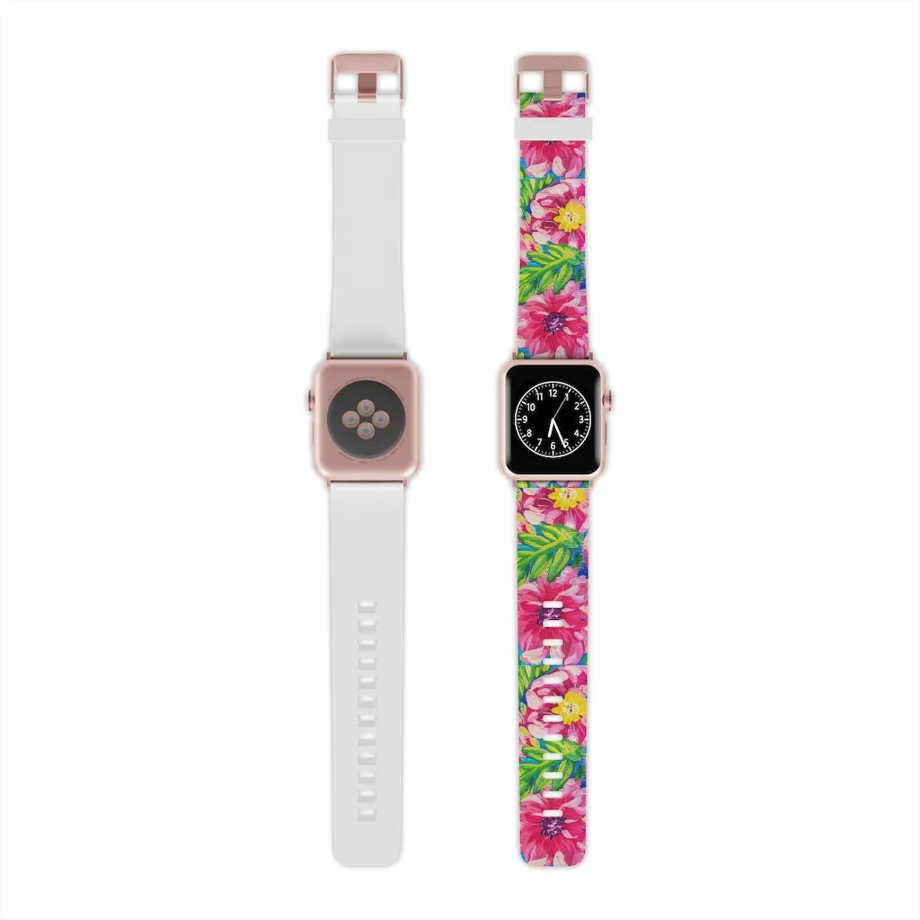 Pink Florals Watch Band for Apple Watch