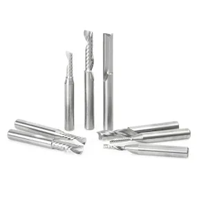 Plastic Cutting Spiral 'O' Flute CNC Router Bit Collection | 8 Piece | 1⁄4 Shank | AMS-165 | 738685160657