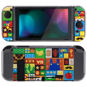 PlayVital  Protective Case for NS Switch, Soft TPU Slim Case Cover for NS Switch Joy-Con Console with Colorful ABXY Direction Button Caps-Puzzle Adven - NTU6043G2