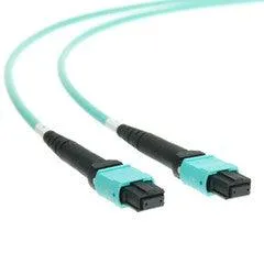 Plenum Fiber Optic Cable, MTP / MTP (MPO), Multimode OM3, Duplex, 12 Strand, 40/100 Gbps, 50/125, 2 meter (6.6 foot)