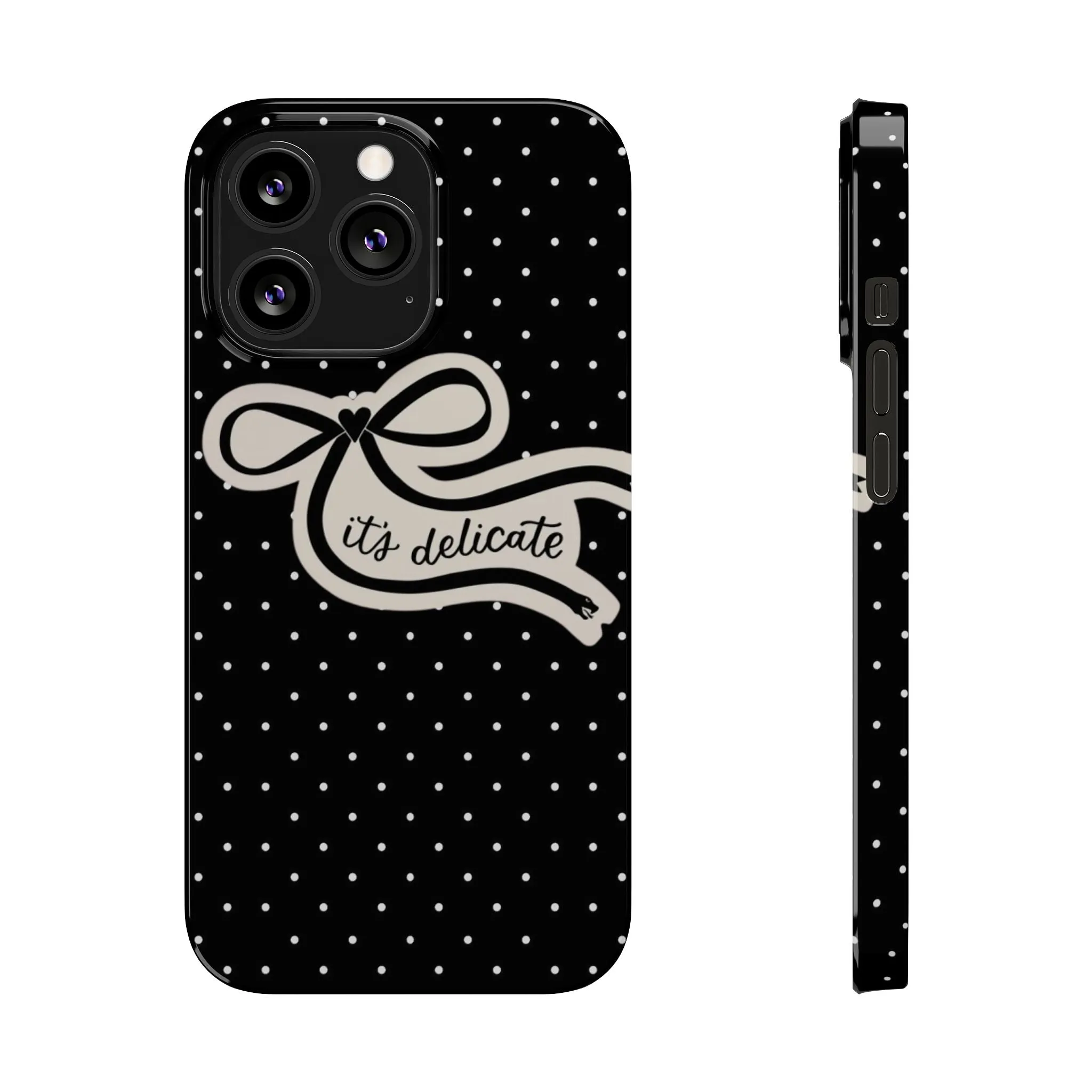 Polka Bow Elegance iPhone Cases