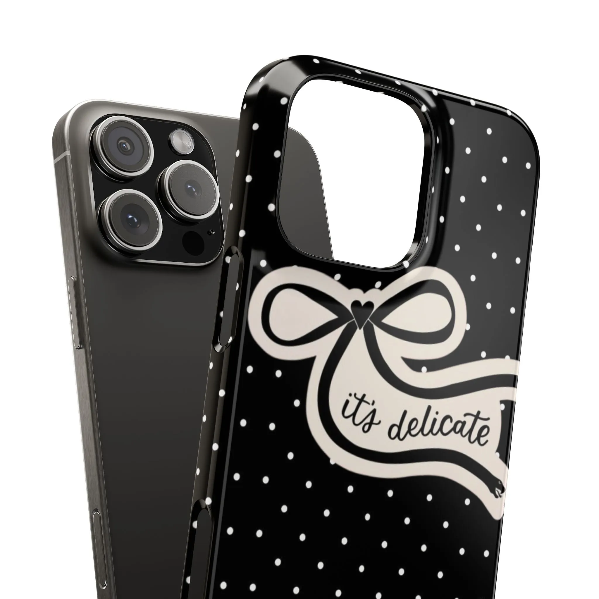 Polka Bow Elegance iPhone Cases