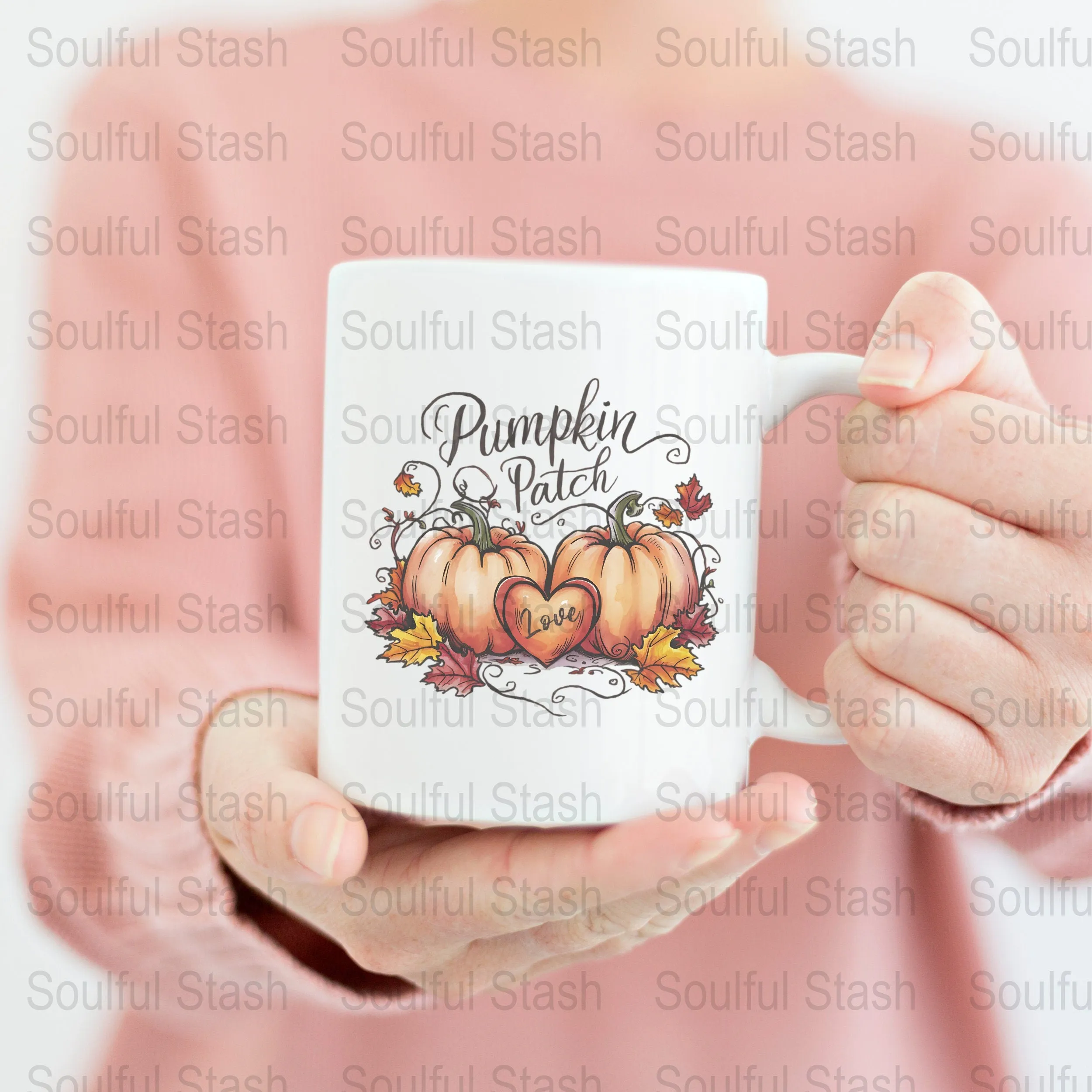 Pumpkin Patch Art Print, Autumn Pumpkins Digital Download, Fall Leaves Sublimation, Love Heart PNG, Instant Download, Couples Pumpkin Patch