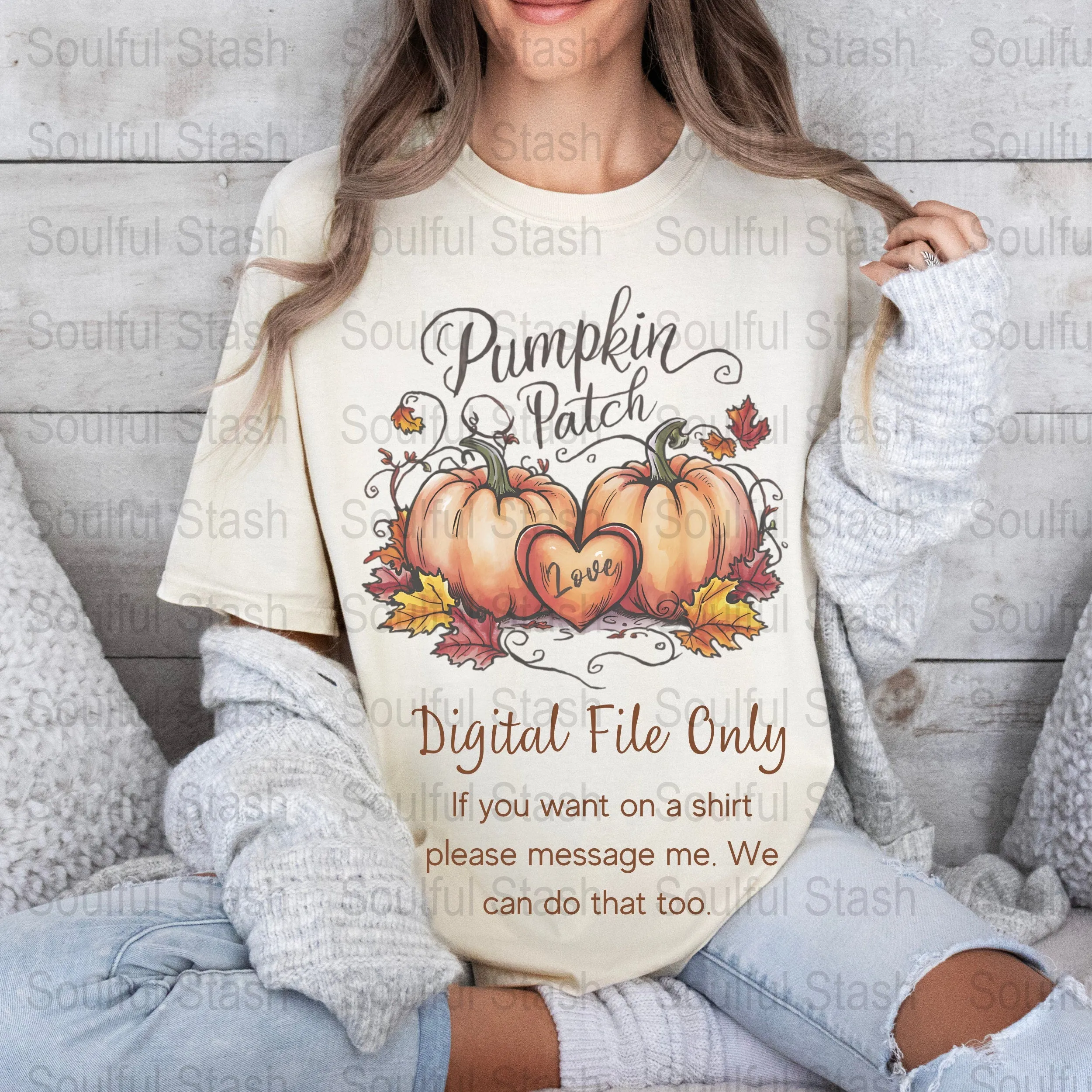 Pumpkin Patch Art Print, Autumn Pumpkins Digital Download, Fall Leaves Sublimation, Love Heart PNG, Instant Download, Couples Pumpkin Patch