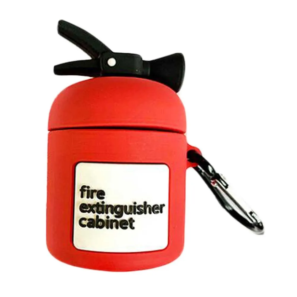 Red Fire Extinguisher Headset Case Silicone Wireless Earbuds