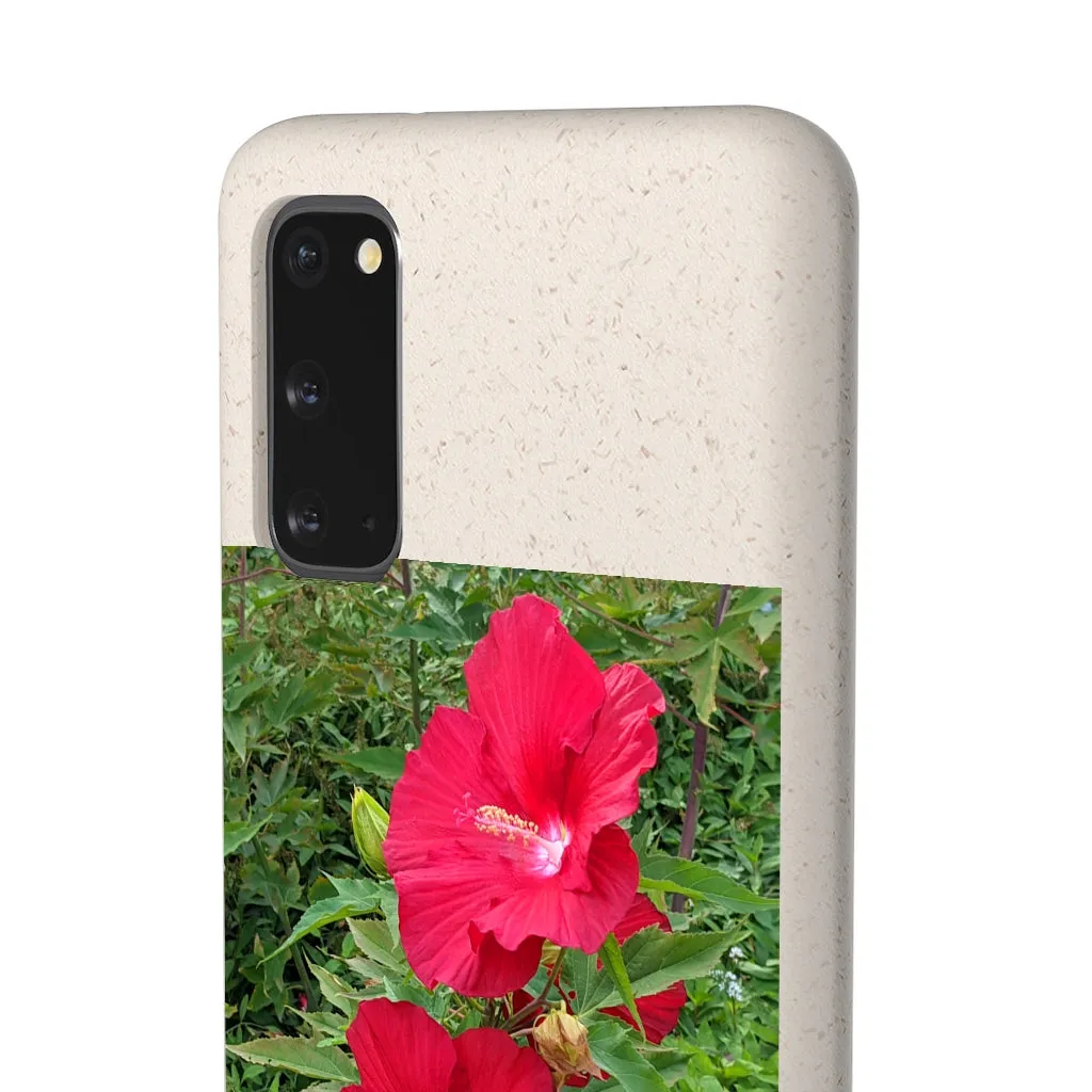 Red Flowers Biodegradable Case