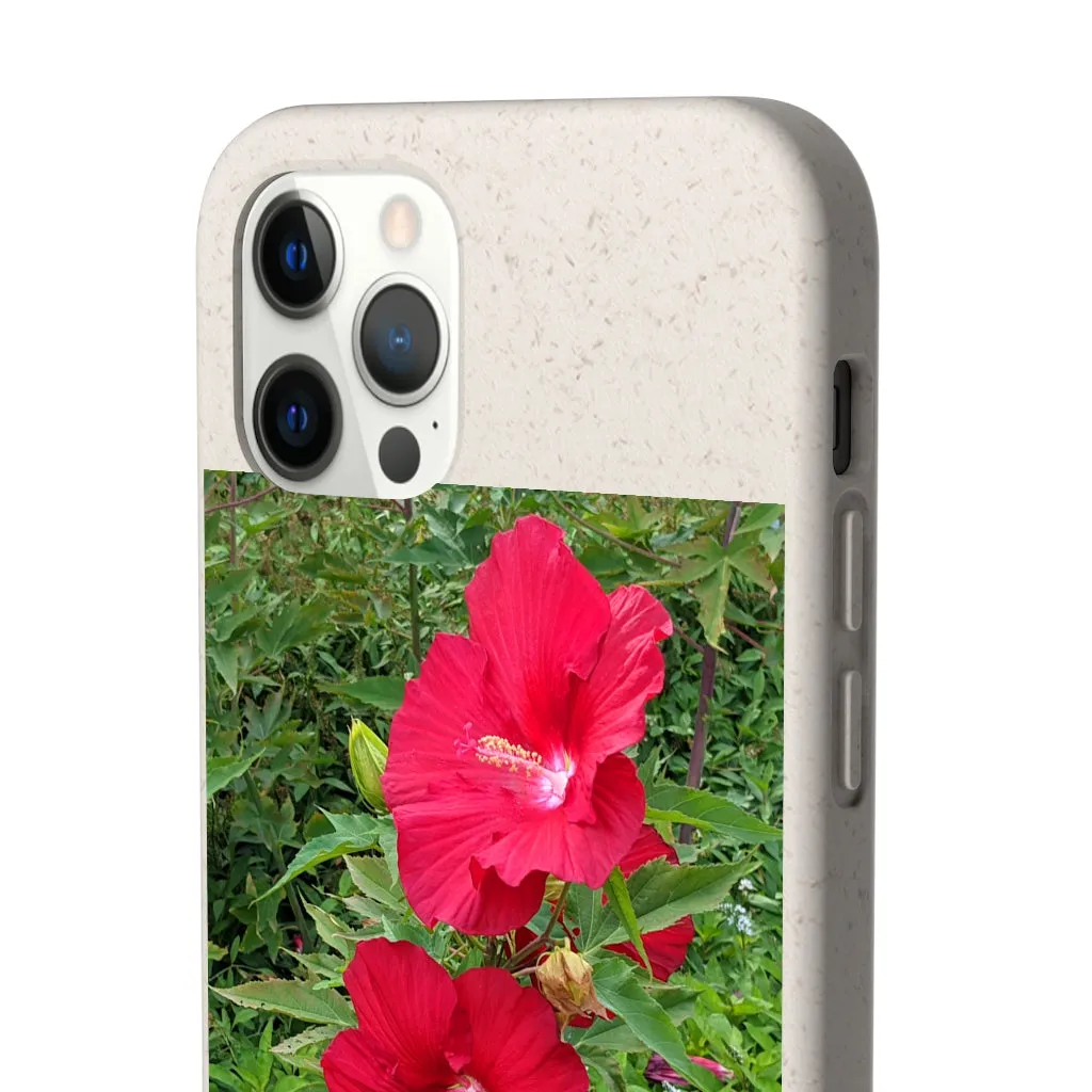 Red Flowers Biodegradable Case