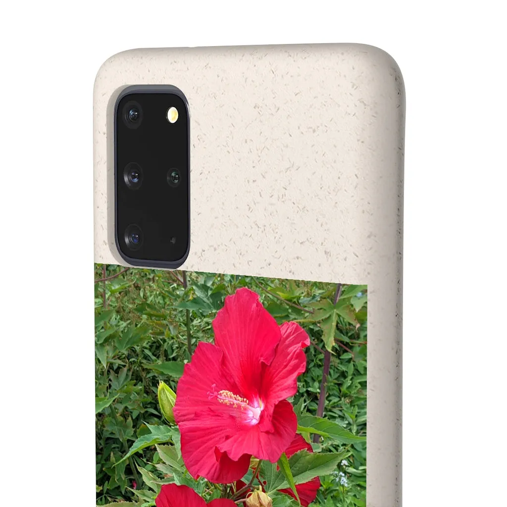 Red Flowers Biodegradable Case