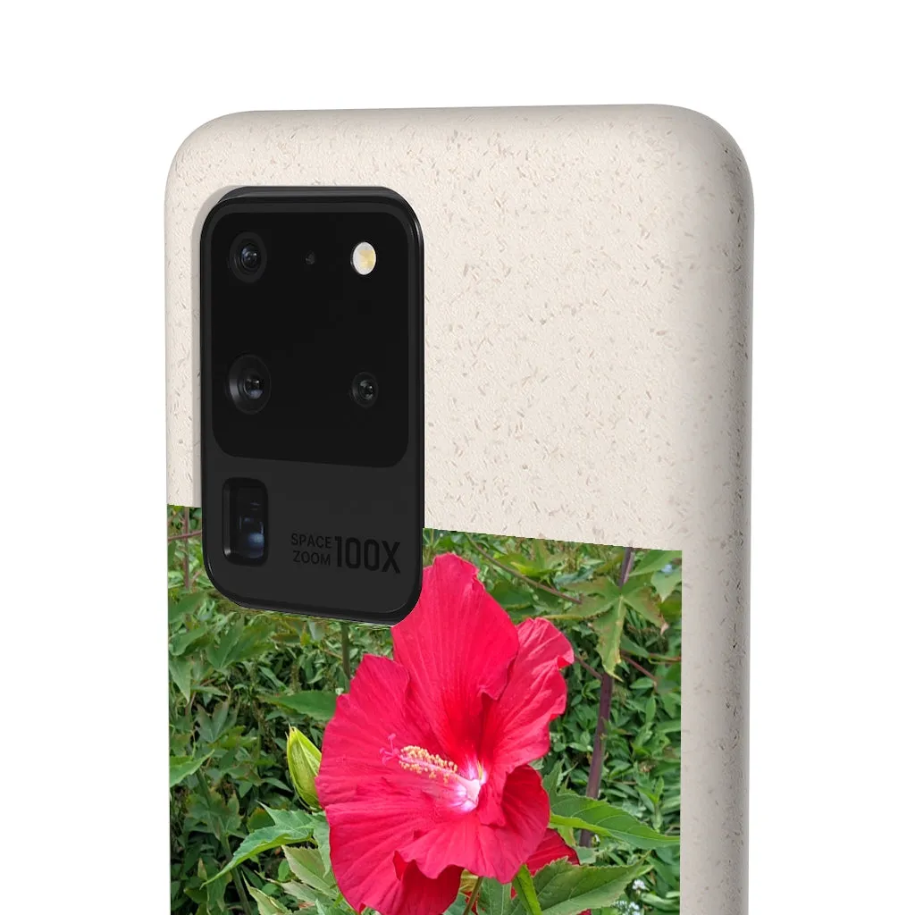 Red Flowers Biodegradable Case