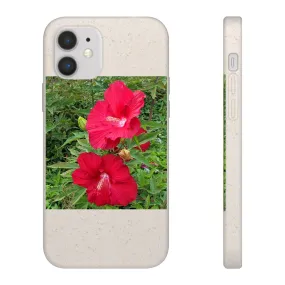 Red Flowers Biodegradable Case