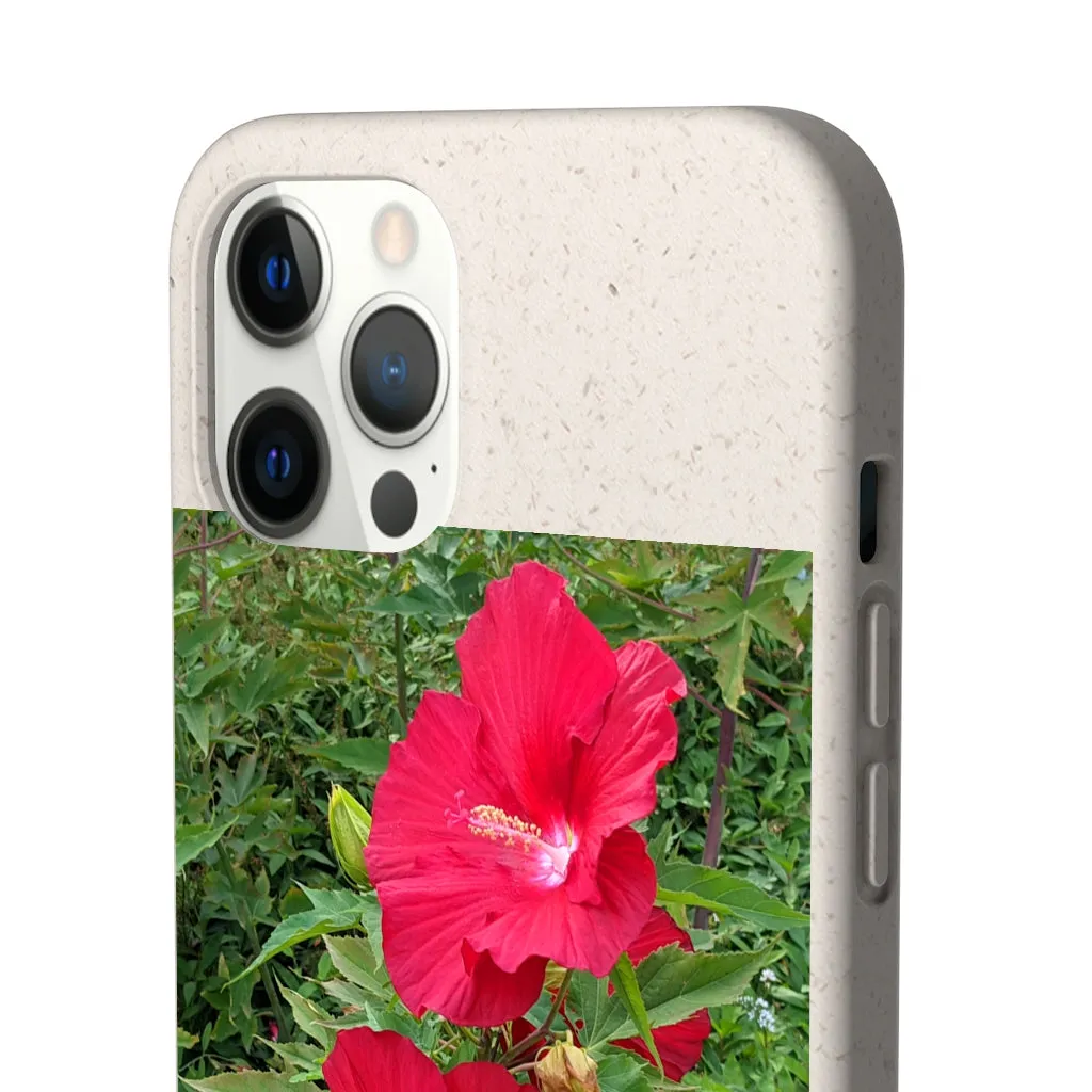 Red Flowers Biodegradable Case