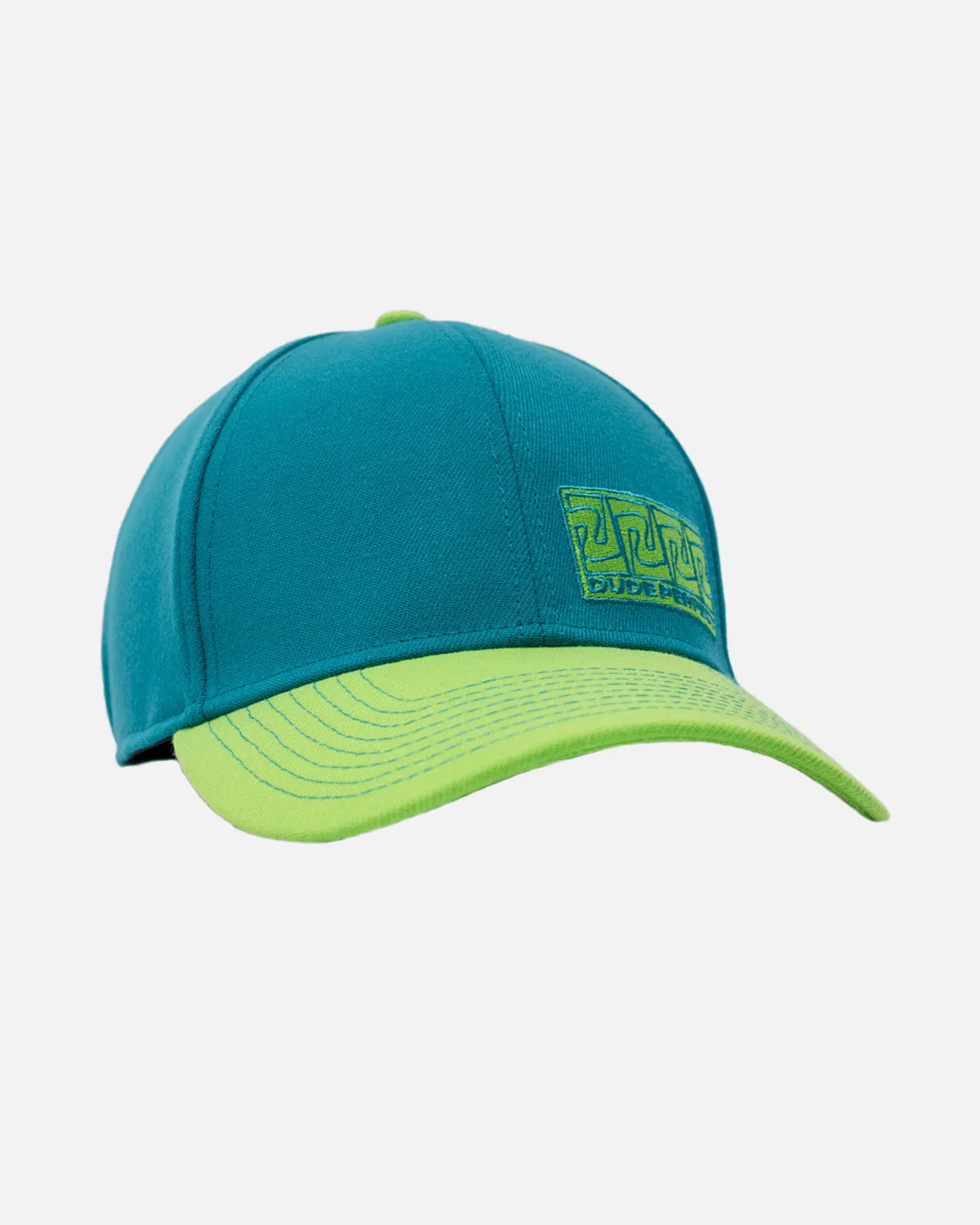 Repeater Stretch Fit Hat (Teal/Lime)