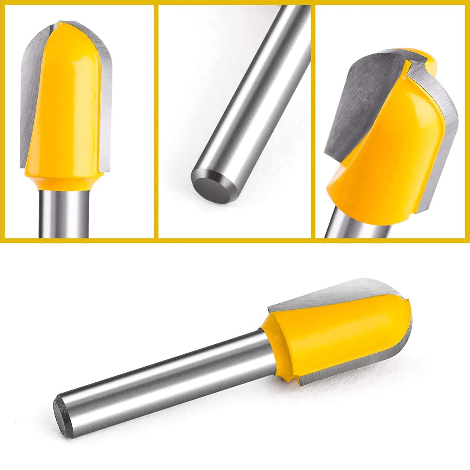 Router Bit Set 1/4" Shank Round Router Bit, Cutting Dia Single Straight Flute Carbide for Woodworking Carpentry