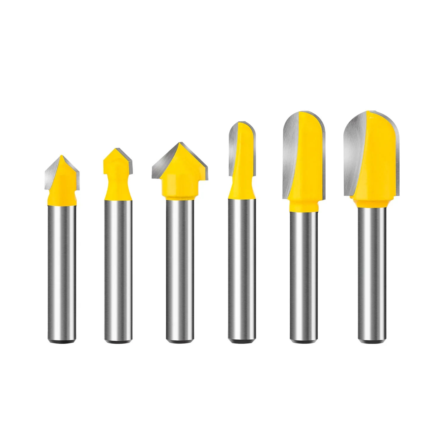 Router Bit Set 1/4" Shank Round Router Bit, Cutting Dia Single Straight Flute Carbide for Woodworking Carpentry