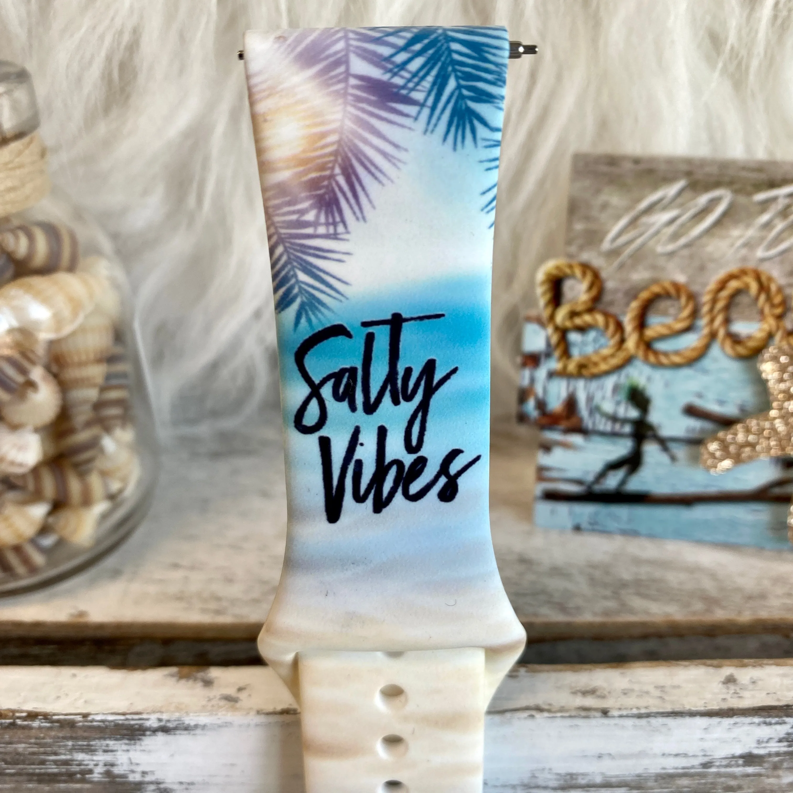 Salty Vibes Print Silicone Band For Fitbit Versa 1/2