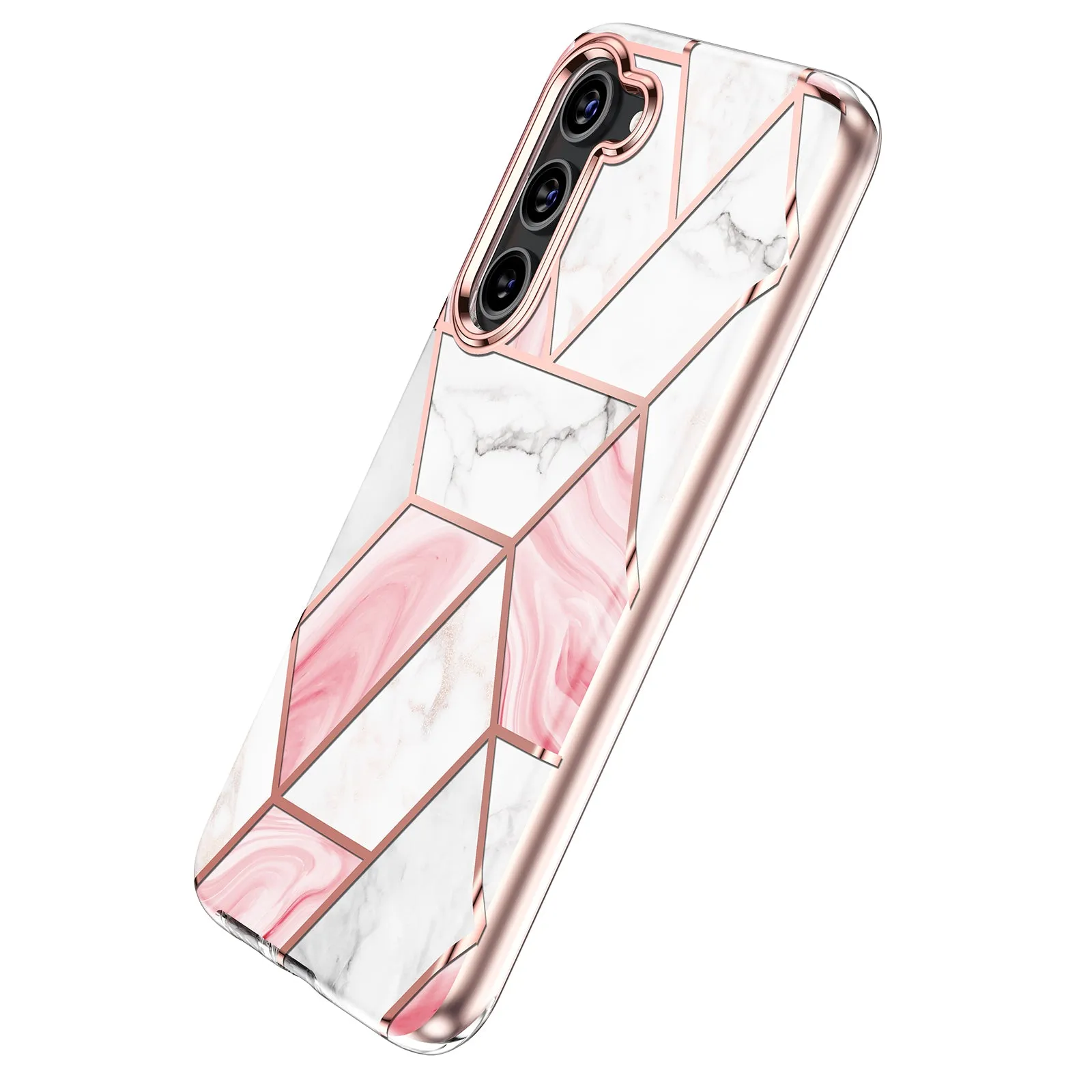 Samsung Galaxy S23 Plus 5G | Marble Shockproof Bumper Stylish Slim Phone Cases | Pink Marble