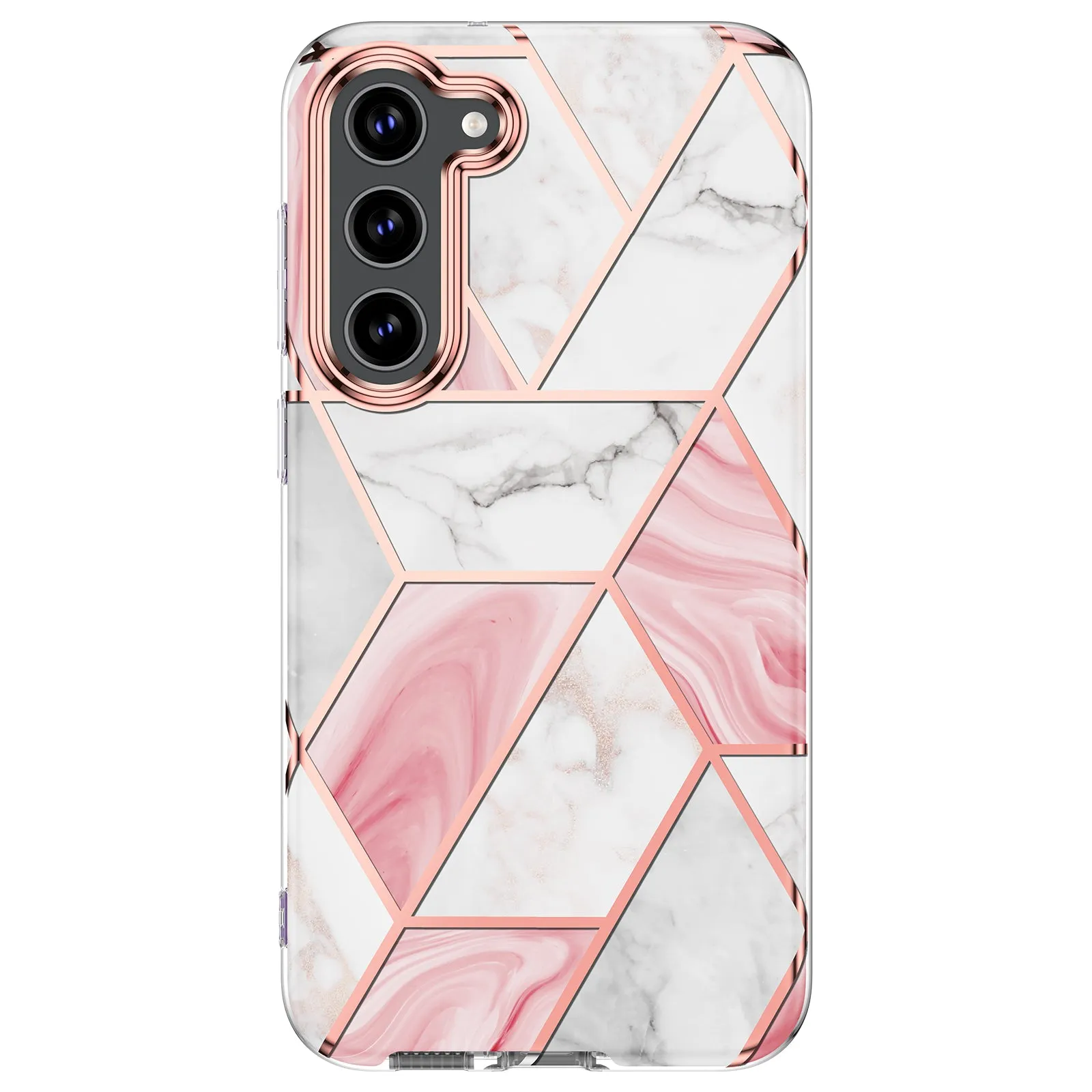 Samsung Galaxy S23 Plus 5G | Marble Shockproof Bumper Stylish Slim Phone Cases | Pink Marble