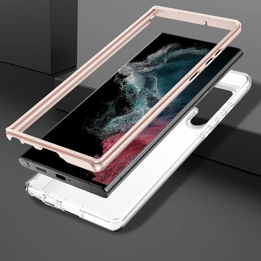 Samsung Galaxy S23 Ultra 5G | Marble Shockproof Bumper Stylish Slim Phone Cases | Pink Marble