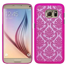 Samsung Galaxy S6 Edge Ultra Slim Damask Vintage Case - Hot Pink