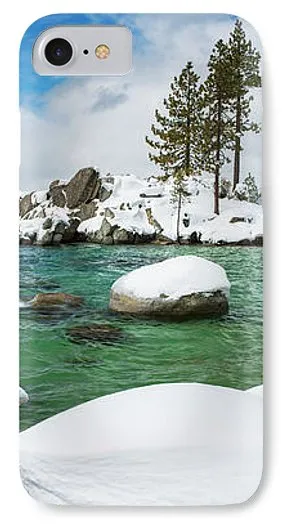 Sand Harbor Winter Panorama By Brad Scott - Phone Case