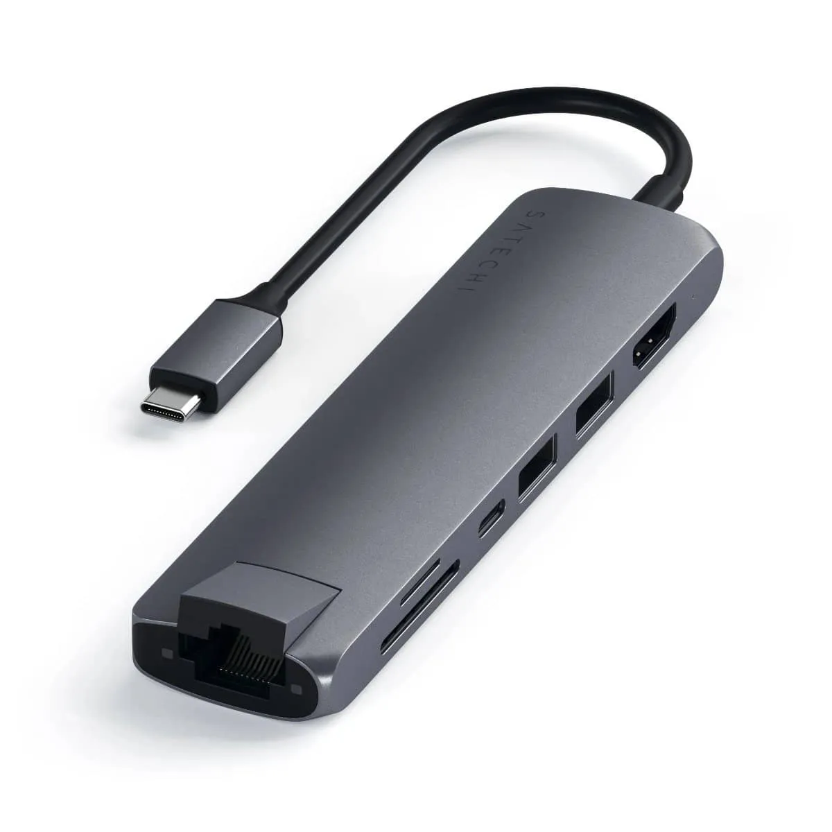 Satechi USB-C Slim Multiport with Ethernet Adapter - Space Grey