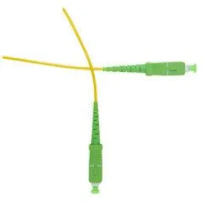 SC/APC Simplex Fiber Optic Patch Cable, OS2 9/125 Singlemode, Yellow Jacket, Green Connector, 6 meter (19.7 foot)