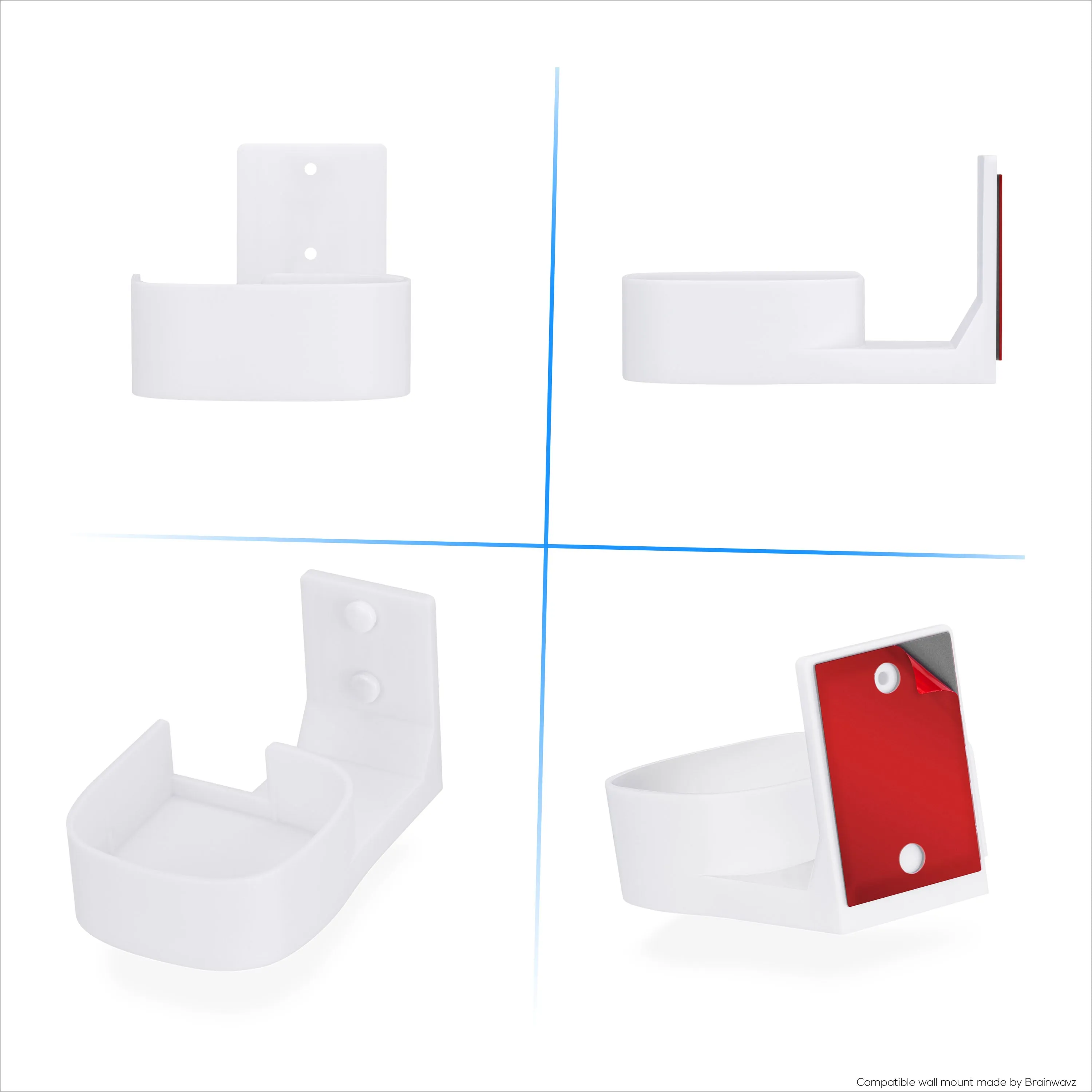 Screwless Wall Mount for Linksys Velop Pro 6E (AXE5400) Wifi Mesh Router, Easy To Install Holder, Adhesive & Screw Mounting Option