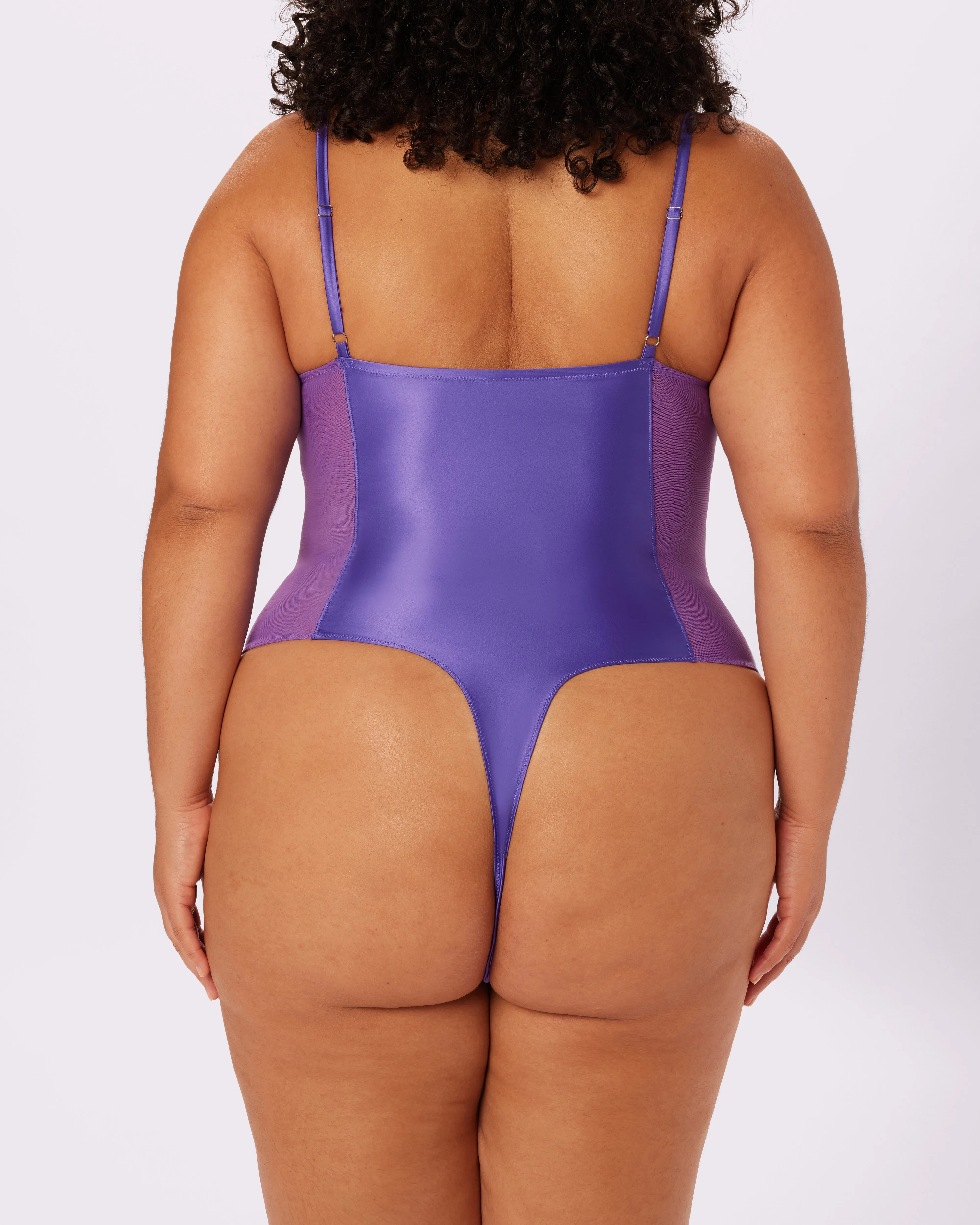 Sheer Sculpt Demi Bodysuit | Glow Satin | Archive (Grape Soda)