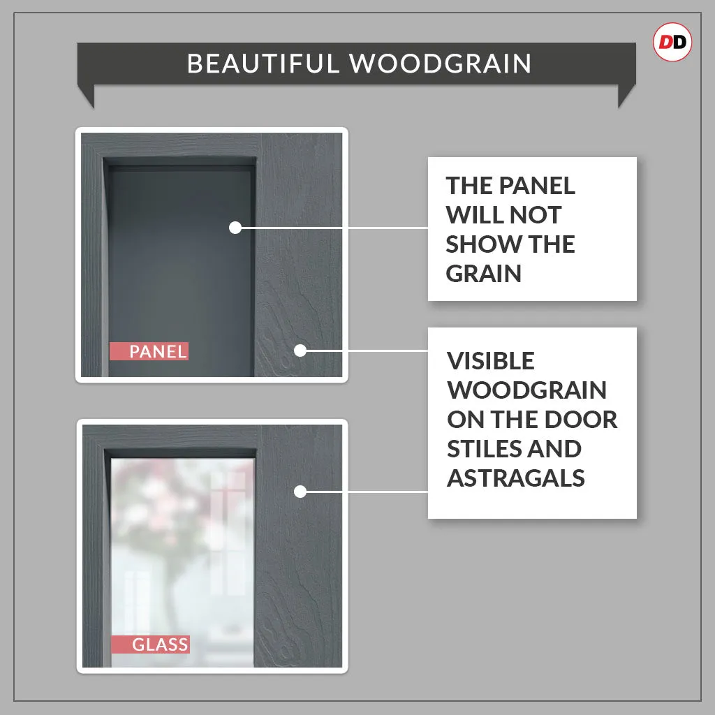 Single Sliding Door & Premium Wall Track - Eco-Urban® Kochi 8 Pane Door DD6415SG Frosted Glass - 6 Colour Options