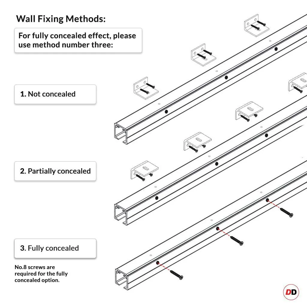 Single Sliding Door & Premium Wall Track - Eco-Urban® Morningside 5 Pane Door DD6437G Clear Glass - 6 Colour Options