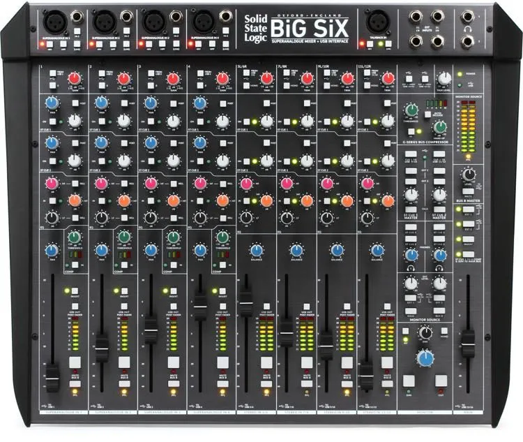 Solid State Logic Big SiX Super Analogue Desktop Mixer with USB Interface with FREE UV500 Stereo Equalizer Module