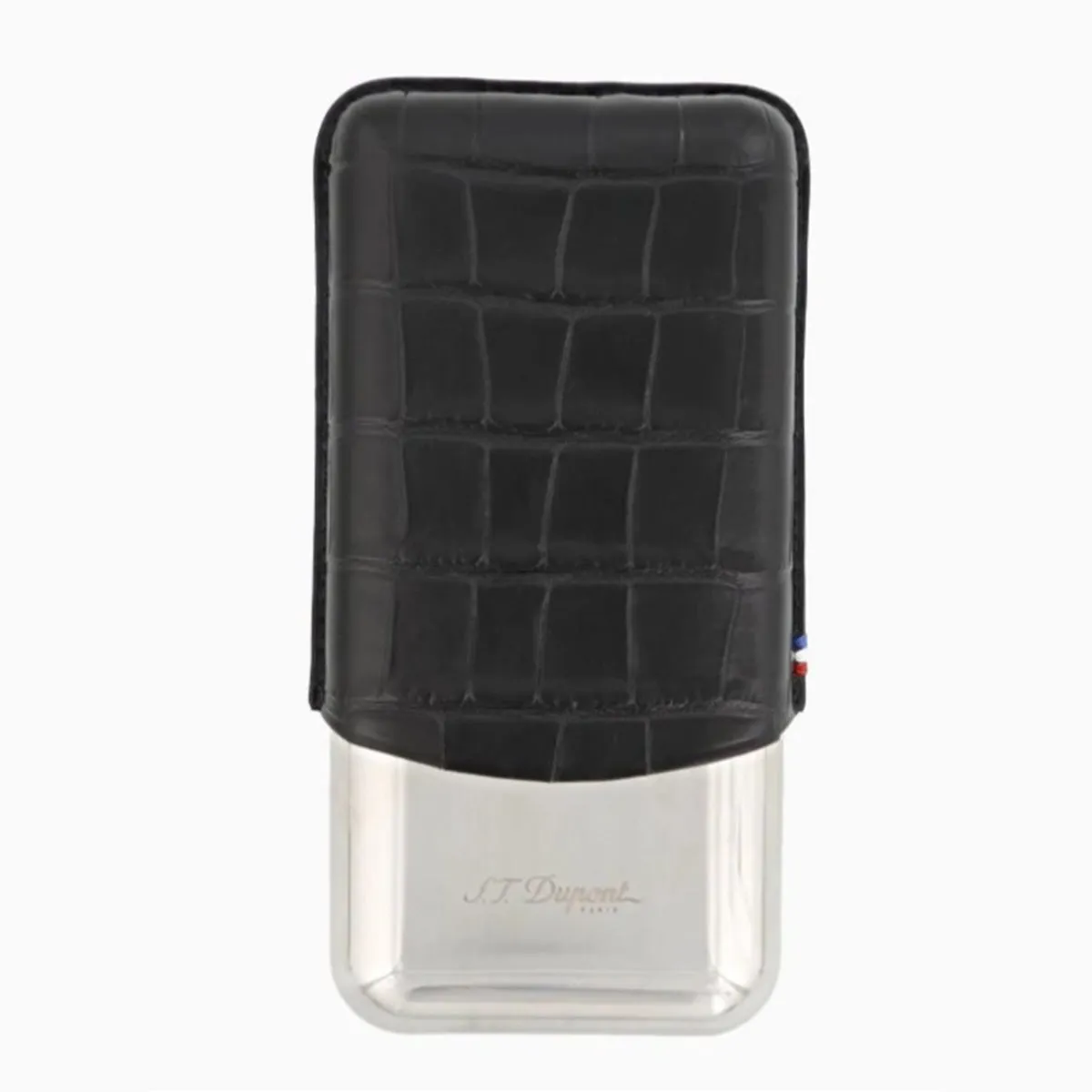 S.T. Dupont - CROCO DANDY BLACK TRIPLE CIGAR CASE  REF: 183017