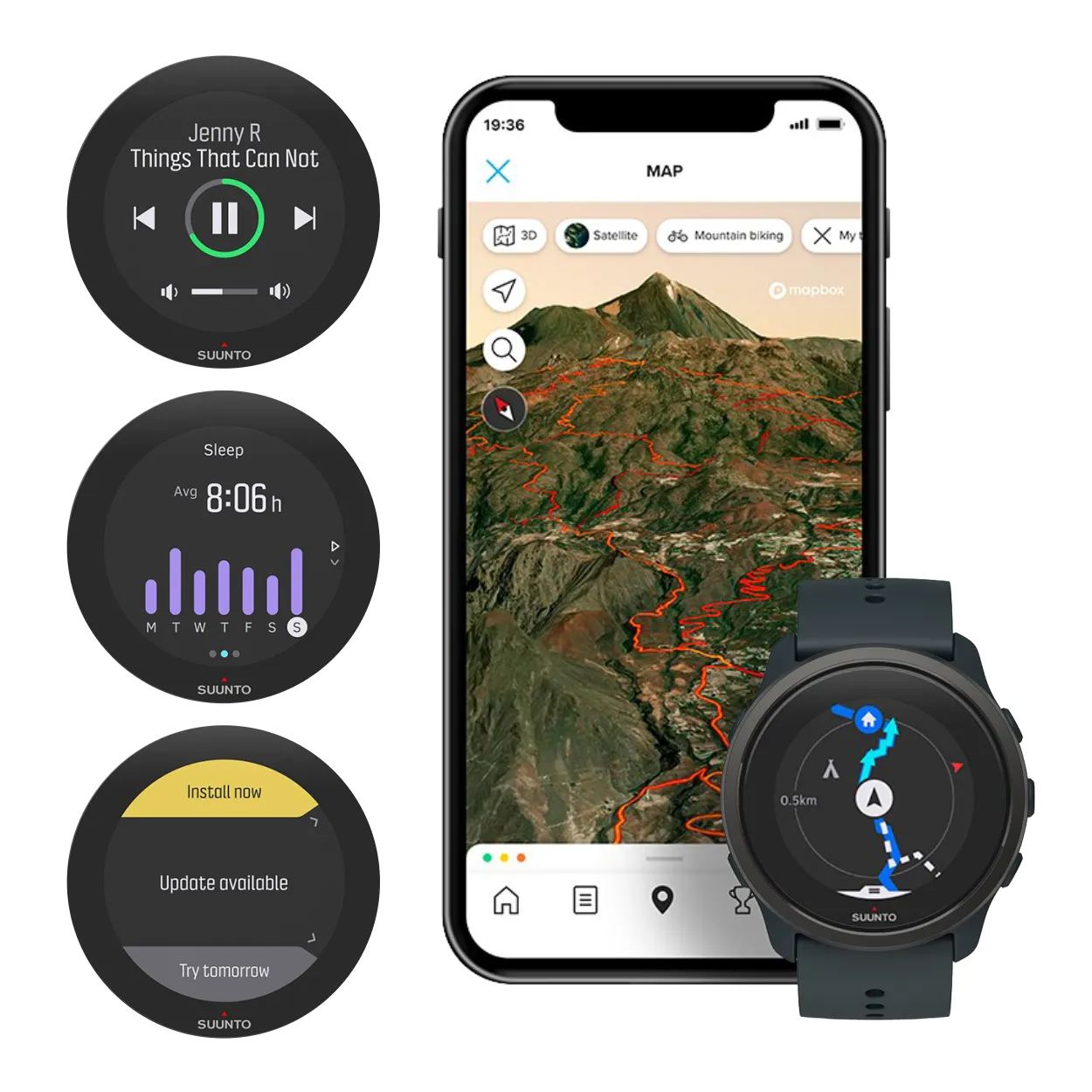 SUUNTO 5 Peak GPS Smartwatch 1.1 in. for Training, Exploring and Wellbeing